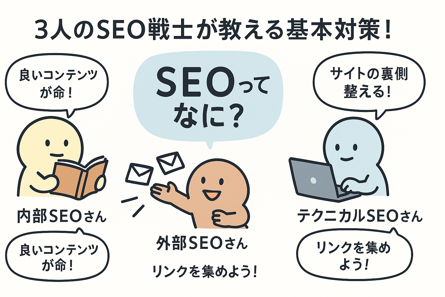 内部SEO・外部SEO・テクニカルSEOの分類図